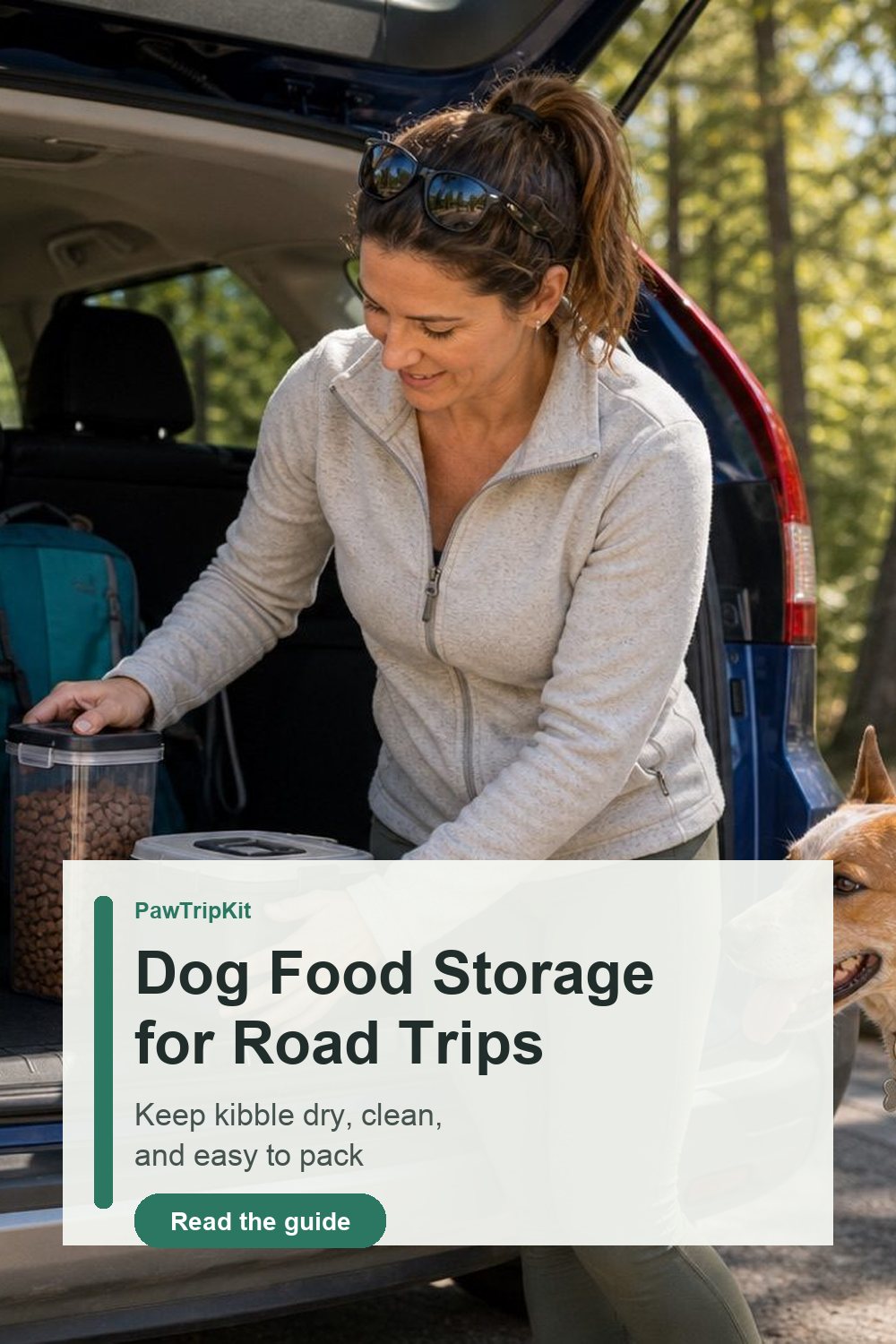 Dog food storage for road trips Pinterest image