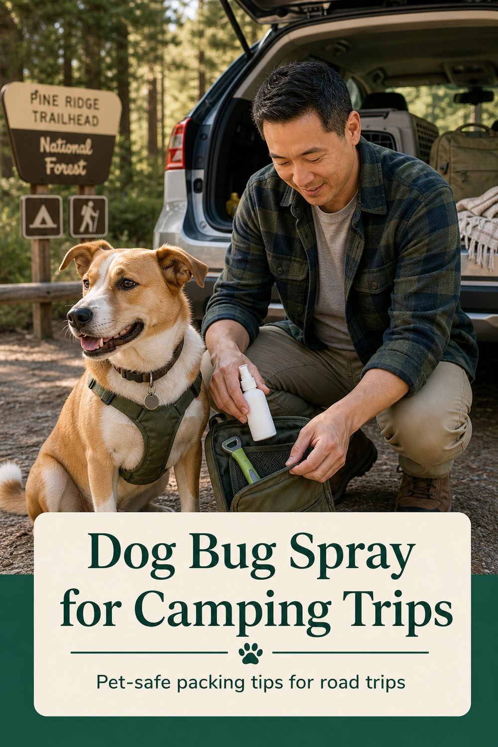 Dog bug spray for camping trips Pinterest image