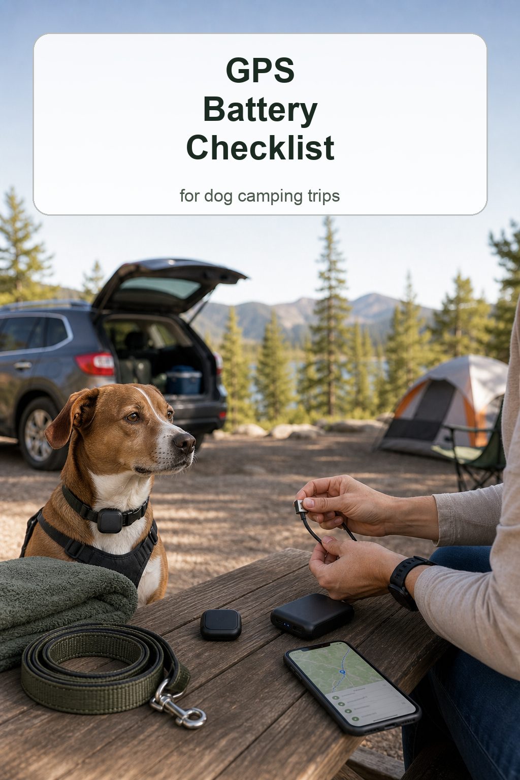 GPS Battery Checklist for dog camping trips