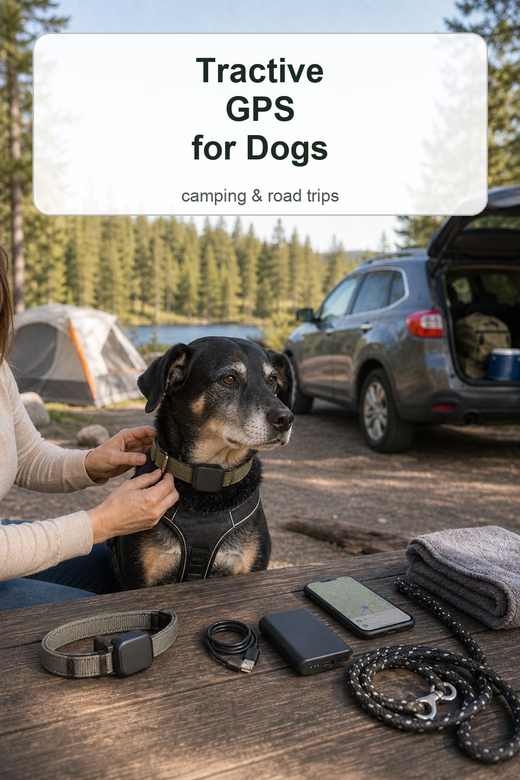 Tractive GPS for Dogs camping and road trips